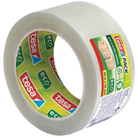 Nastro da imballaggio Tesapck® Eco & Ultra Strong in PET trasparente 50 mm x 66 m - BNR 58297